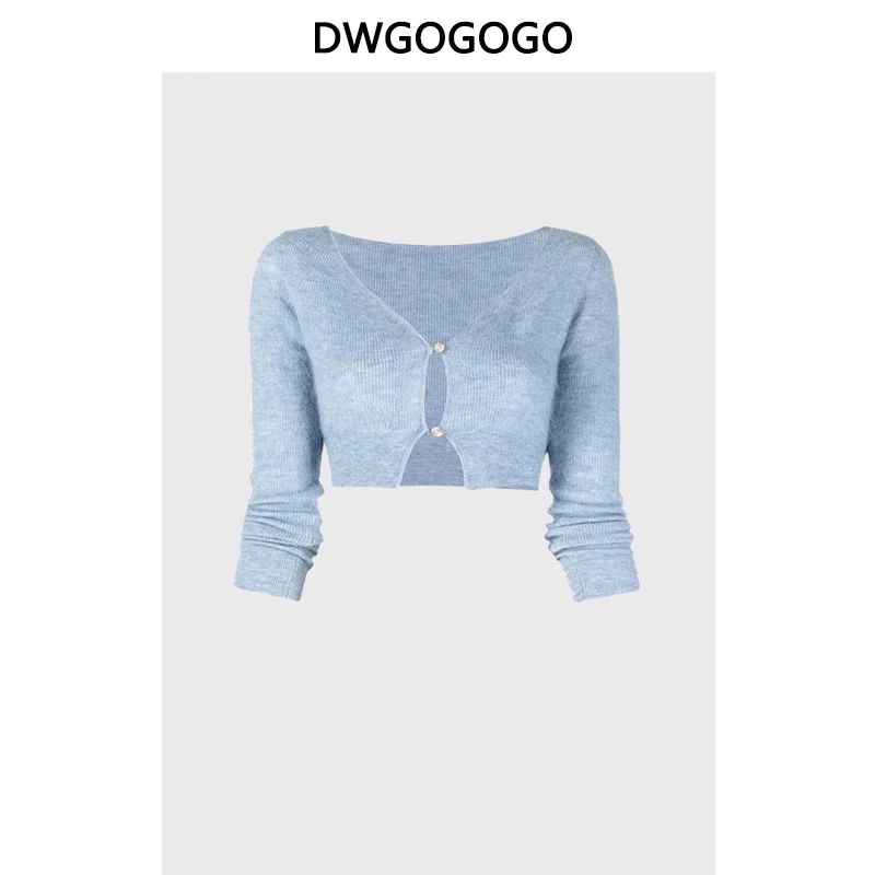 

Knitted Cardigan Coat Design Sense Small Gentle Korean Chic Short Casual Blouse Women