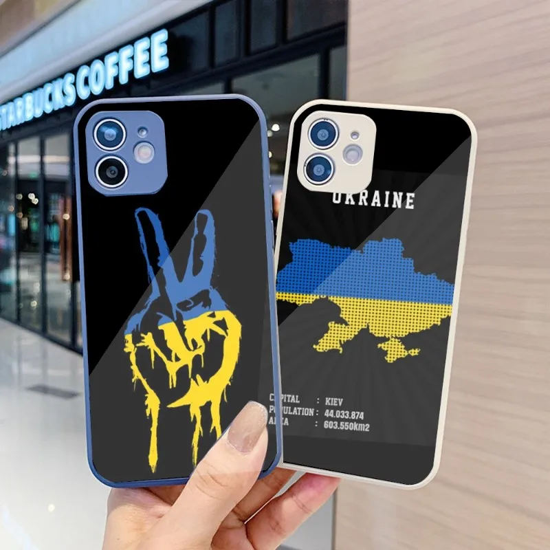 

Чехол для телефона с украинским флагом для IPhone 14 13 12 11 Pro Max X XR XS 8 7 Plus, чехол для телефона из жидкого стекла