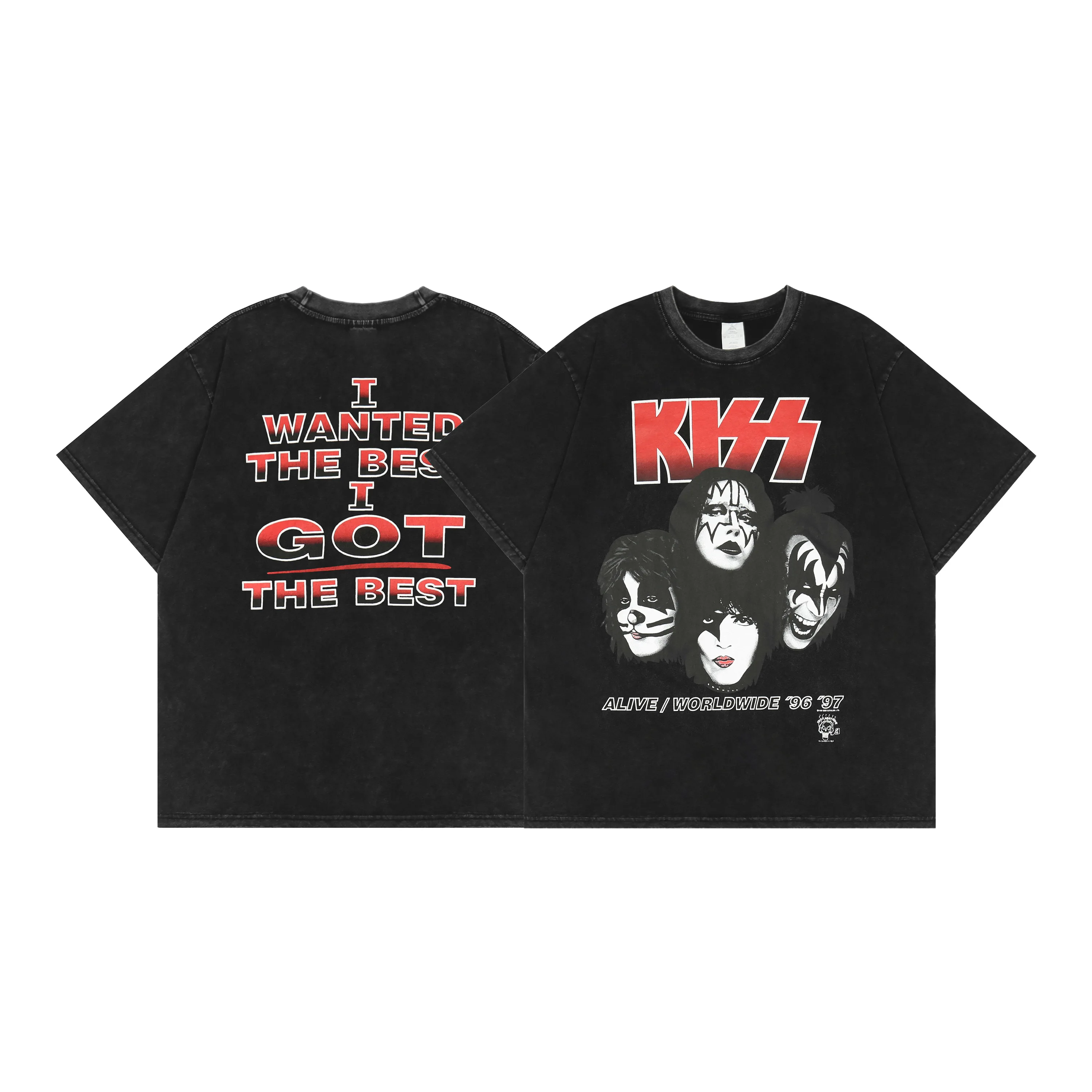 

Vinatage 1996 KISS Alive Worldwide 96' 97' Tour T shirt Rare Hard Glam Rock and Roll Retro Heavy Metal Band