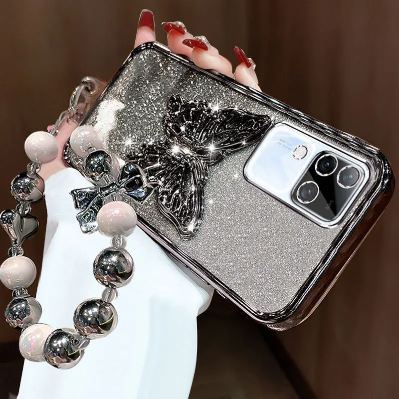 V30 роскошный 3D держатель-бабочка для Vivo V29 Lite pro V40 se V30E Y78 противоударный чехол с