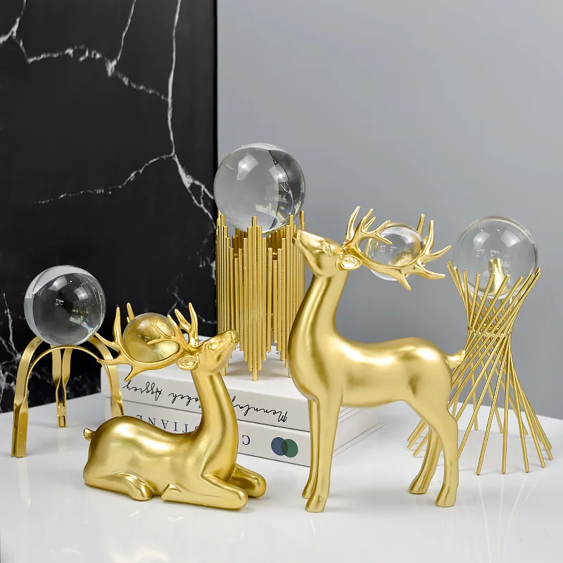 

Creative Nordic Lucky Deer Wine Cabinet Decoration In Living Room Modern Luxury Style Wedding Gift Gateway TV Cabinet