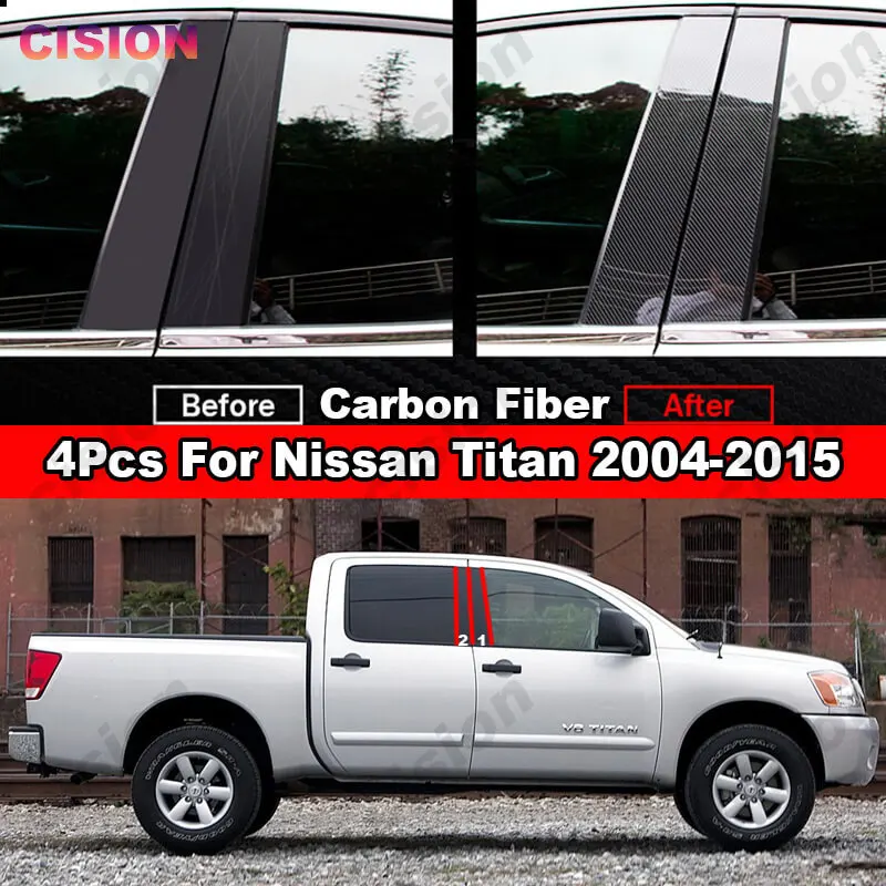 

4 шт., глянцевые зеркальные наклейки для Nissan Titan 2004-2015