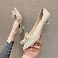 high heels stiletto pointed toe women shoes shallow mouth solid color lowtop mediumheeled women shoe summer new pointed toe shoe