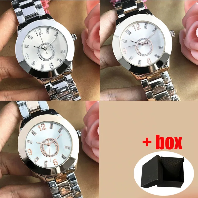 

Stainless Steel Couple Quartz Watch Fashion Luxury Jewelry Gift Charm Elegant Elegant and Generous Gift Box Free Shipping