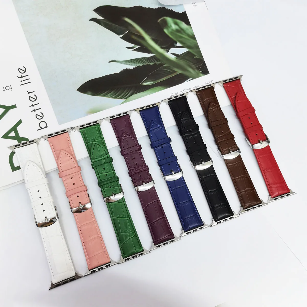 Leather band For Apple watch Ultra 49mm 44mm 40mm correa para 42mm Crocodile bracelet iWatch series 8 7 4 5 6 se 41mm/45mm strap