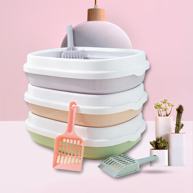 

Cat potty with spoon Splash-proof dog toilet cat litter box pet toilet potty excrement training sandbox free shipping