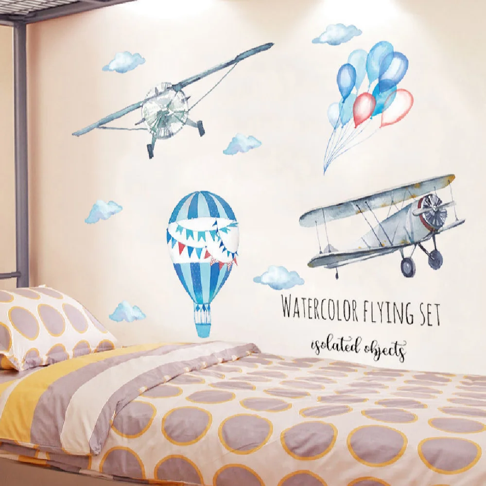 Мультяшный декор для детской комнаты настенные наклейки воздушный шар виниловые