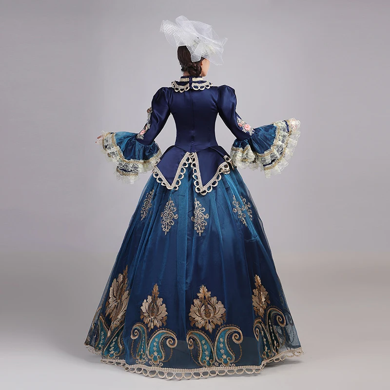 Customized Ball Gown Medieval Marie Court Evening Dresses Rococo Victorian Prom Party Gowns Masquerade Halloween Theater