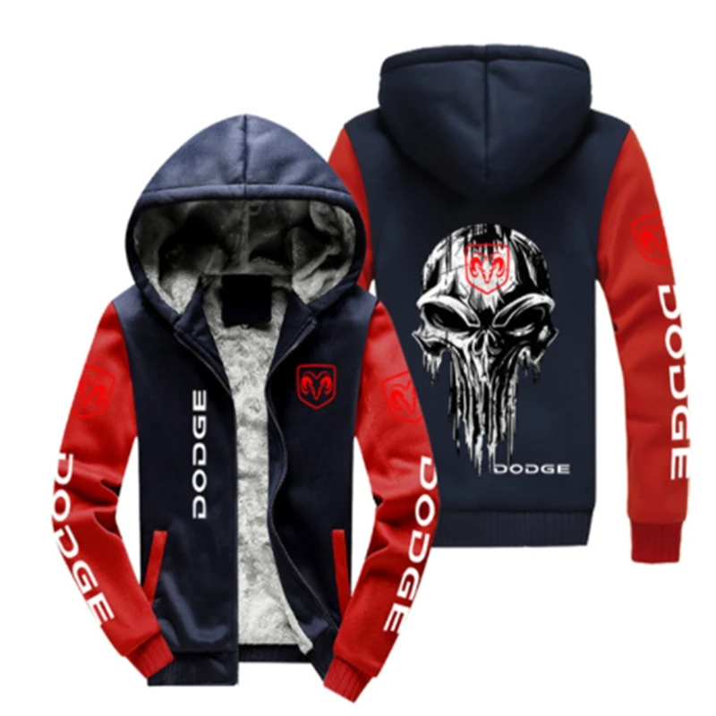 

2023 New winter DODGE logo Hoodie jacket men's fashion high quality casual wool lined men's sports hoodie