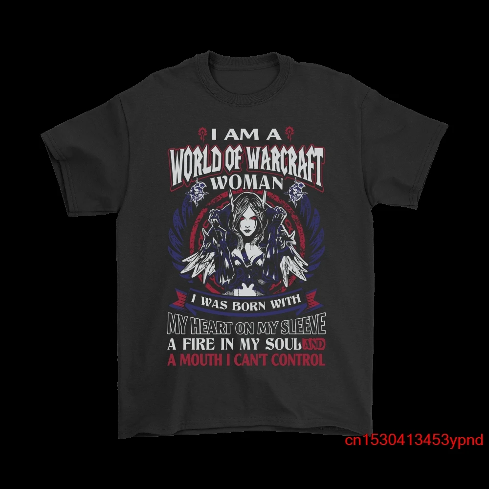 

Рубашки World of Warcraft для женщин, я родился с огнем в моей душе, Мужская футболка World of Warcraft, футболка с коротким рукавом