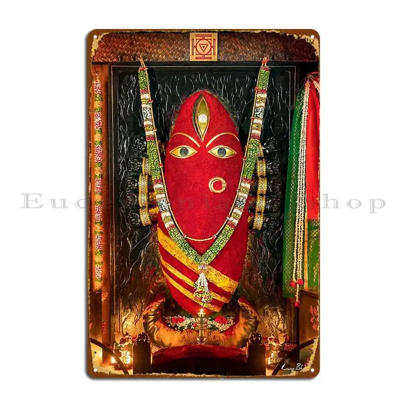 Linga Bhairavi красный высококачественный металлический плакат с табличкой для дома