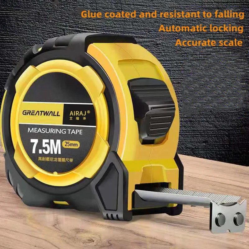 

Carbon Steel Plastic Tape Measure High-precision Steel Tape 7.5m Steel Tape Thickened Hard Metric and British Steel Tape