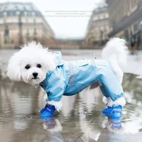 4pcslot pet dog rain shoes waterproof rubber boot for small dogs booties portable anti slip pet dog cat rain shoes sml