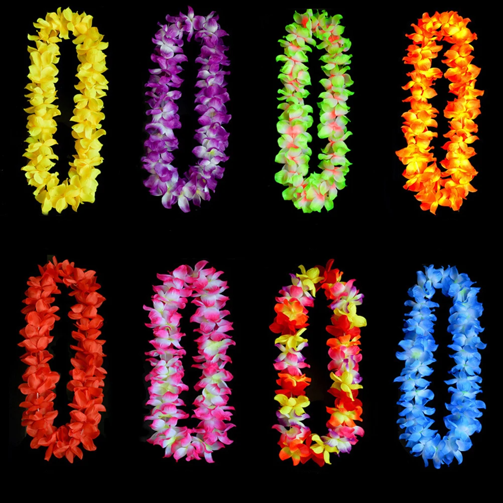 

Artificial Flowers Wreath Party Hawaiian Flower Leis Wedding Birthday Garland Flower Necklace Christmas Decorations For Home