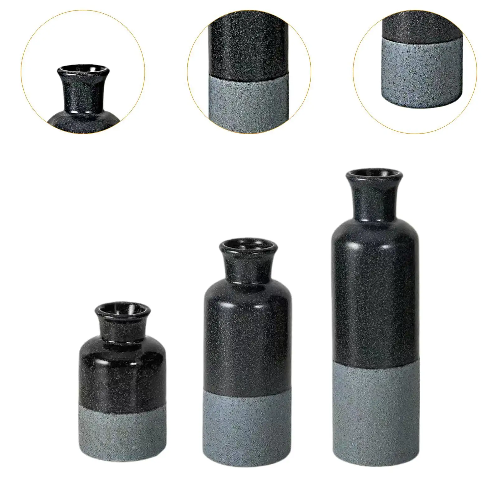 3 шт. керамическая ваза винтажная Минималистичная ретро для стола Цветочная