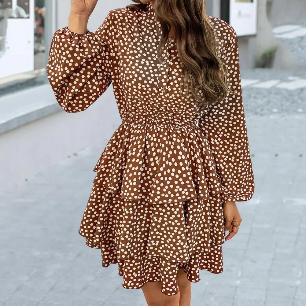 

Spring Dress Multi-layered Hem Dress Loose Hem Soft Spring Dress