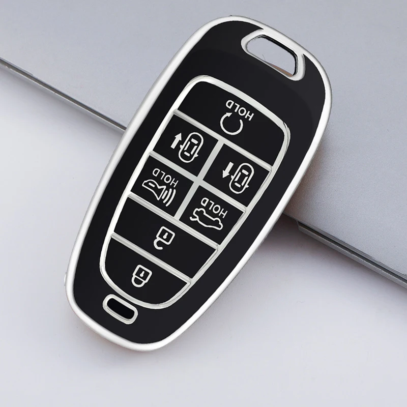 Чехол для ключа автомобиля из ТПУ с 5 кнопками для Hyundai, чехол для ключа Hyundai Santa Fe Tucson 2022 NEXO NX4 Atos Solaris Prime, чехол для ключа