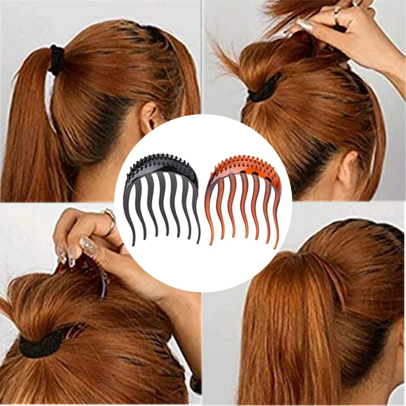 

Women Fluffy Plastic Rod Bun Women Girls Hair Clip Hair Comb Hair Styling Tools Insert Hairpins Ponytail Holder Hair Accessories
