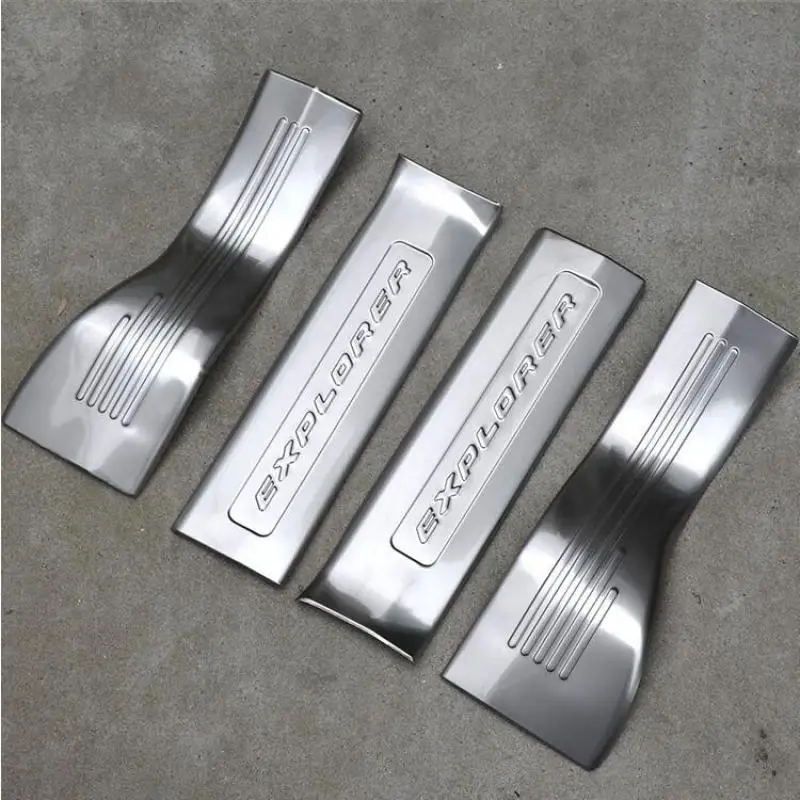 

Для ford Explorer 2016 2017 2018 Высококачественная накладка из нержавеющей стали/протектор дверного порога и заднего бампера для стайлинга автомобиля