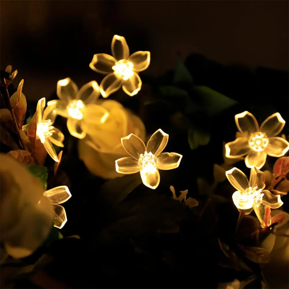 

5M/12M Waterproof Peach Flower Sakura Solar Lights 20/100LED Led Solar String Christmas Lights Outdoor Garden Decoration