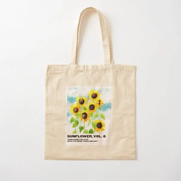 

Sunflower Vol 6 Polaroid Cotton Canvas Bag Shoulder Bag Unisex Tote Handbag Fabric Foldable Ladies Grocery Printed Shopper