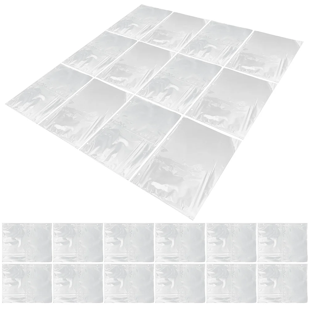 

50 Pcs Looseleaf Photo Sleeves A4 Storage Album Page Convenient Photo Pages Postcard Four Holes Sleeves Refill Pockets