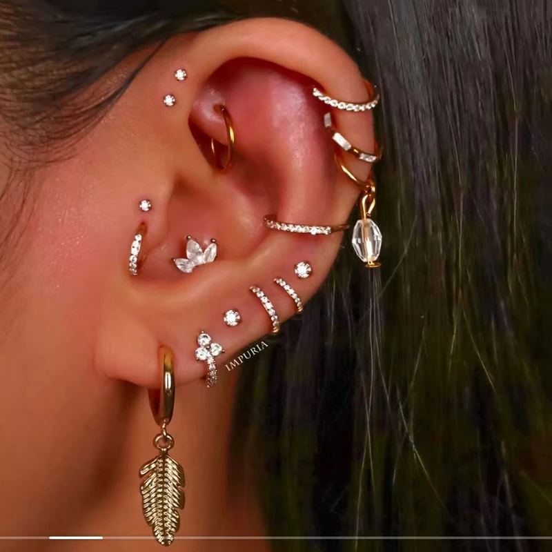 Серьги-гвоздики из Нержавеющей Стали Для Пирсинга Ушей серьги с кристаллами