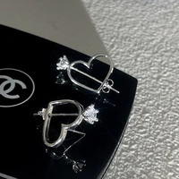 2022 new large love stud earrings womens zircon arrow piercing heart earrings couples earrings jewelry gothic gifts ear ring