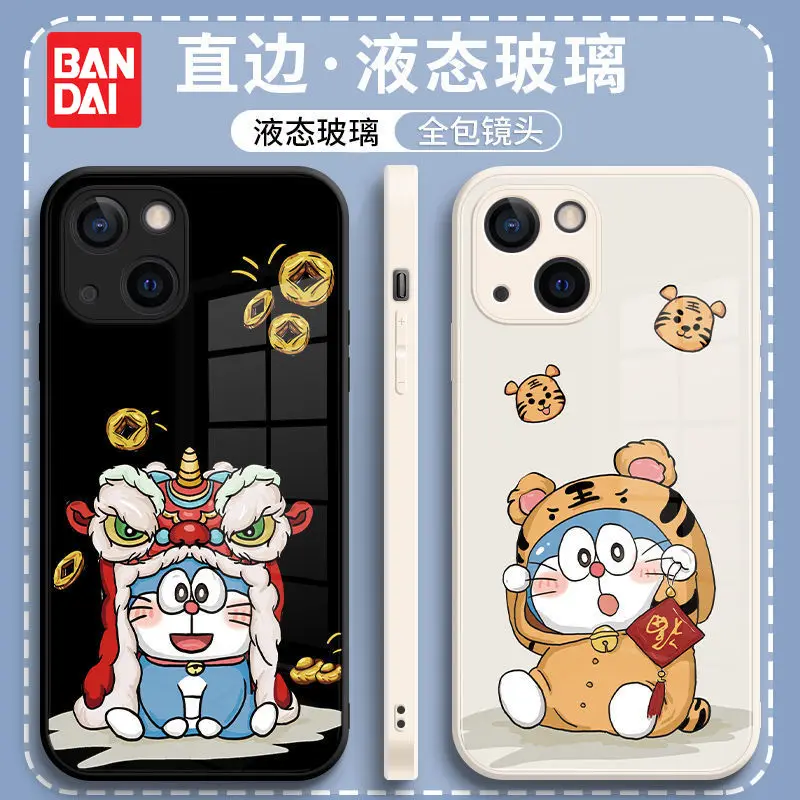 

Bandai Doraemon Phone Glass Case for iPhone 13 13Pro 12 12Pro 11 Pro X XS Max XR 7 8 Plus Kawaii Cartoon Back Covers Shell