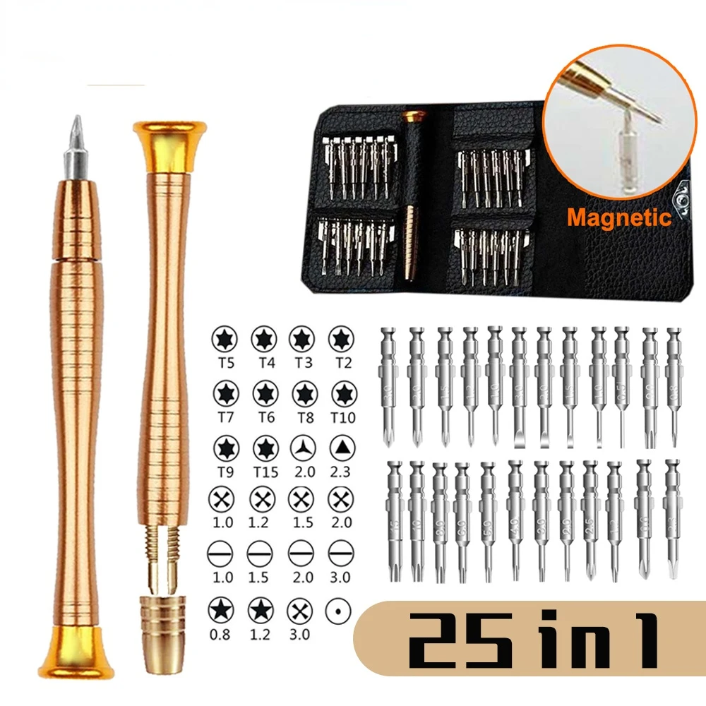 

Xiaomi Supplier 25 in 1 set torx magnetic screwdriver mobile phone repair tool mini precision screwdriver set bit for phone
