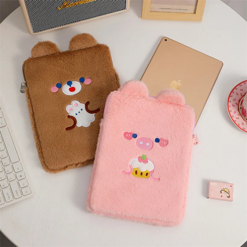 

Cute Plush Universal Sleeve for Lenovo Tab P10 TB-X705L M10 HD 10 X505 Plus 10.3 TB-X605L X306x 2nd Tablet Case Pouch Bag Cover