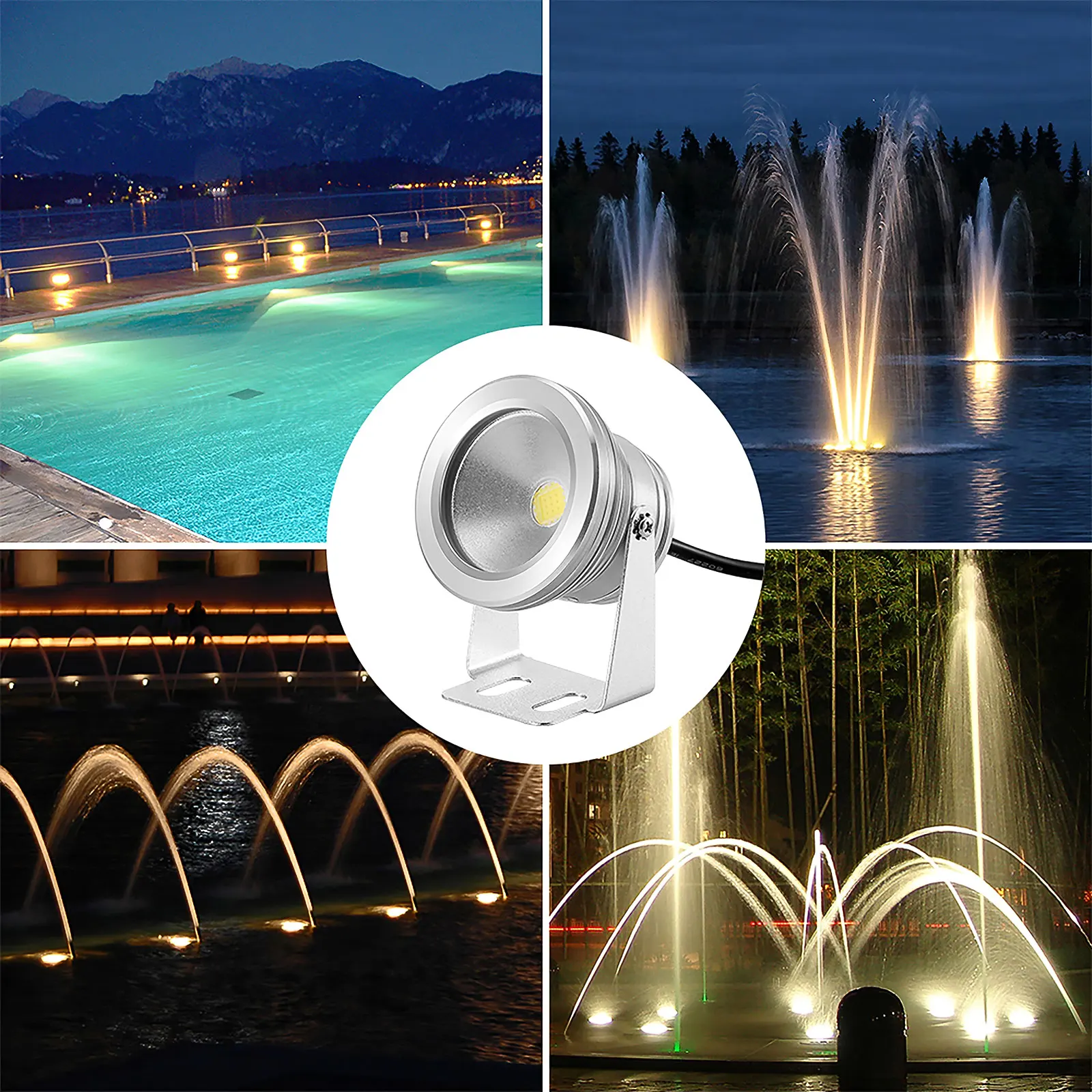 

LED Pond Lights Aluminum Underwater Lights IP68Waterproof LED Submersible Lights Powerful Night Lights For Outdoor Swimming Pool