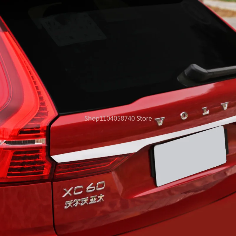 Фото Для Volvo XC60 2018 2019 2020 2021 2022 2023 2024 задняя дверь багажника, крышка багажника, отделка задней двери, декоративная полоса, автомобильные аксессуары №3