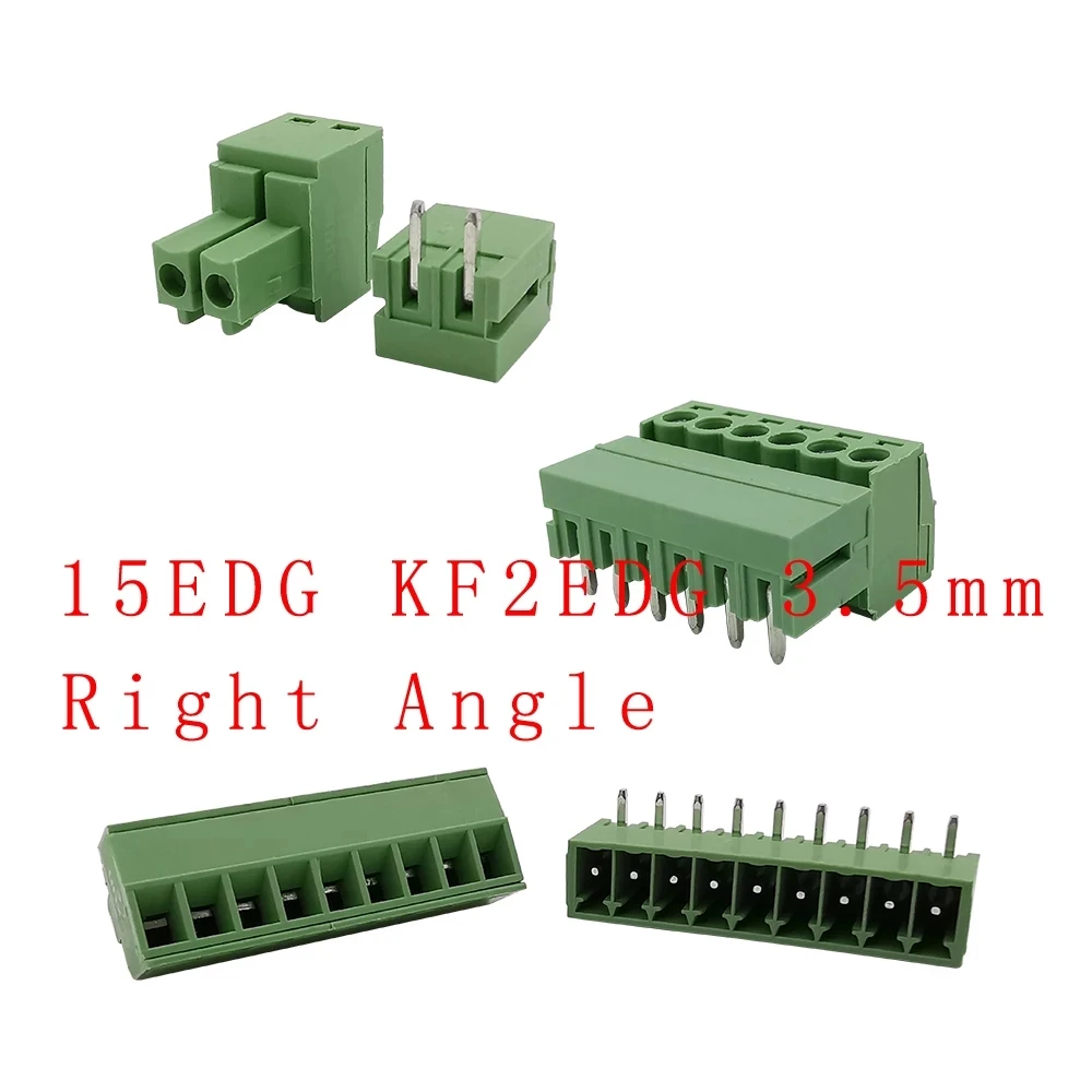 5 пар KF2EDG 3,5 мм 15EDG 3,5 мм прямоугольные печатные платы Винтовые клеммные блоки коннектор игольчатый штекер разъем 2-12 контактов