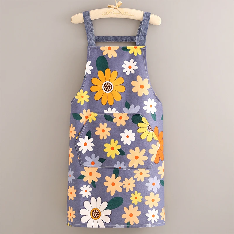 

Модный холщовый фартук с длинными рукавами, женский дышащий кухонный дышащий кулинарный костюм, новый износостойкий Рабочий Комбинезон для взрослых