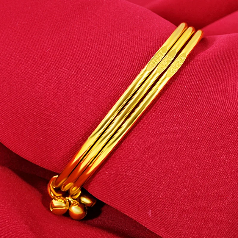 New Bracelet Women's Fine Sand Ring Fashion Style Versatile Vietnam Sha Jin Women's Three Ring Bracelet Does Not fade