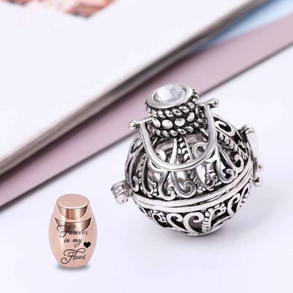 Винтажные Полые Цветы урна раньше украшения для кремации золы женщин памятный