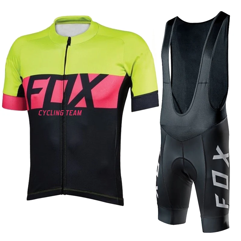 Одежда для велоспорта fox мужчин и женщин комплект из Джерси с коротким рукавом