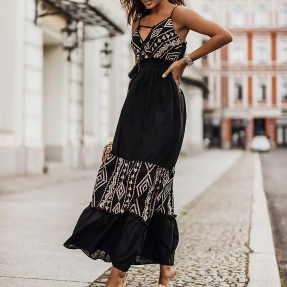 

Тонкое Платье с бахромой, длинное пляжное платье для свидания, летнее платье, тонкое платье, длинное пляжное платье с бахромой для свидания