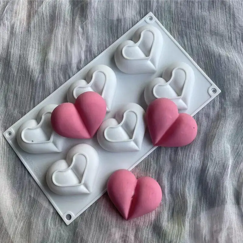 

3D Heart Shape Silicone Mold Kitchen DIY Cake Baking Tool Mousse Dessert Chocolate Decoration Gypsum Clay Plasticine
