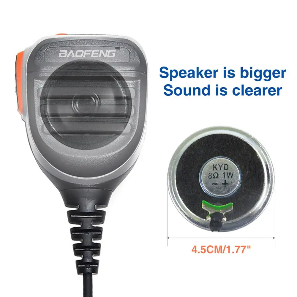 2 Pin Microphone waterproof Speaker for Two Way Radio Walkie Talkie Acoustic For BAOFENG BF888S UV5R UV-9RPlus Kenwood Quansheng