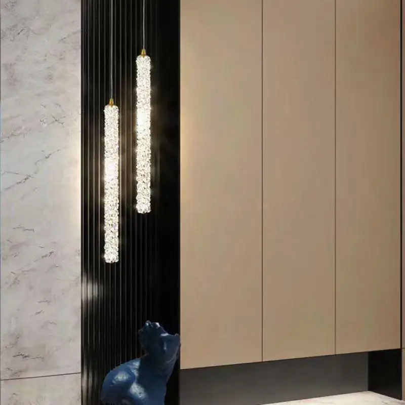 Art Bar кухня хрустальная колонна светодиодная люстра освещение столовая рисунок