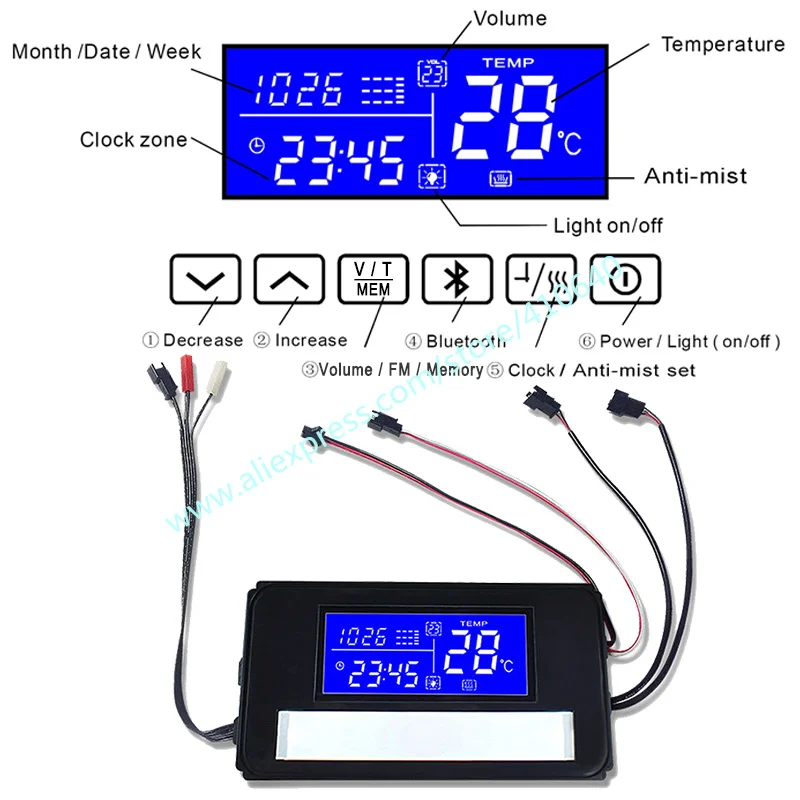 

Trumsense 3 sets of K3015CAH Led Smart Mirror with Time Temperature Date Display Radio Bluetooth-compatiable and Anti-fog