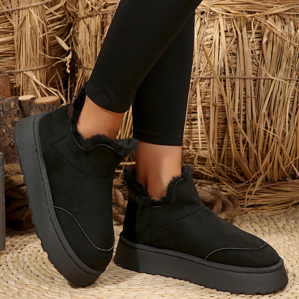Зимние ботинки женская зимняя обувь из плюша и хлопка новые Нескользящие