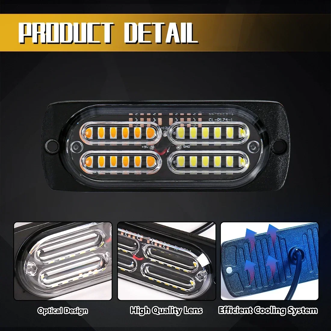 Фото Автомобильный светодиодный стробоскоп 8-в-1, 192 LED, для решетки радиатора, аварийный, с умным пультом ДУ, для легковых и грузовых автомобилей, прицепов, фургонов, красно-синий, сигнальный маячок, фонарь безопасности, 12В №4