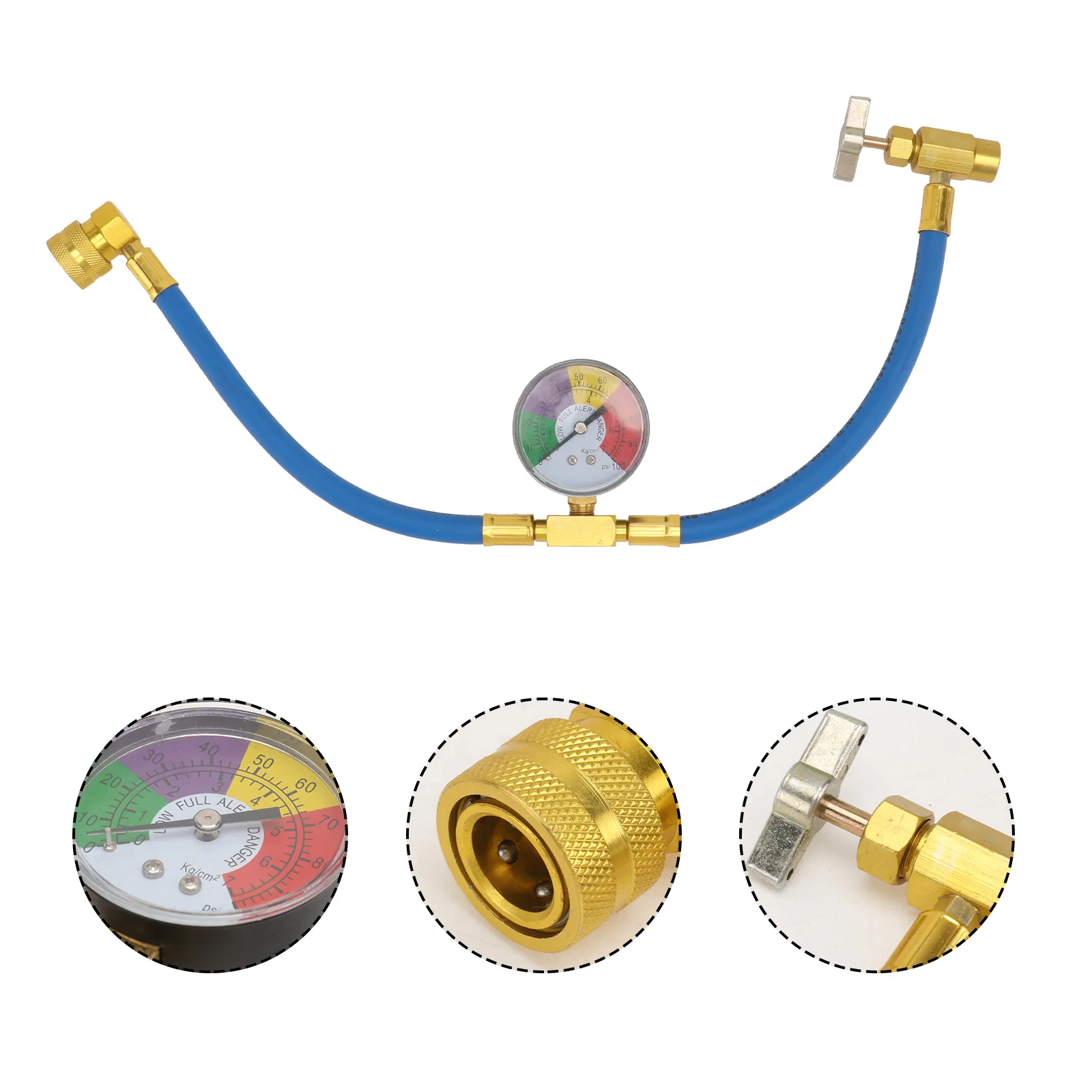 

R134A Air Conditioning Refrigerant Charging Hose with Gauge for Car R134A Automobile Air Conditioning Refrigerant Filling Pipe