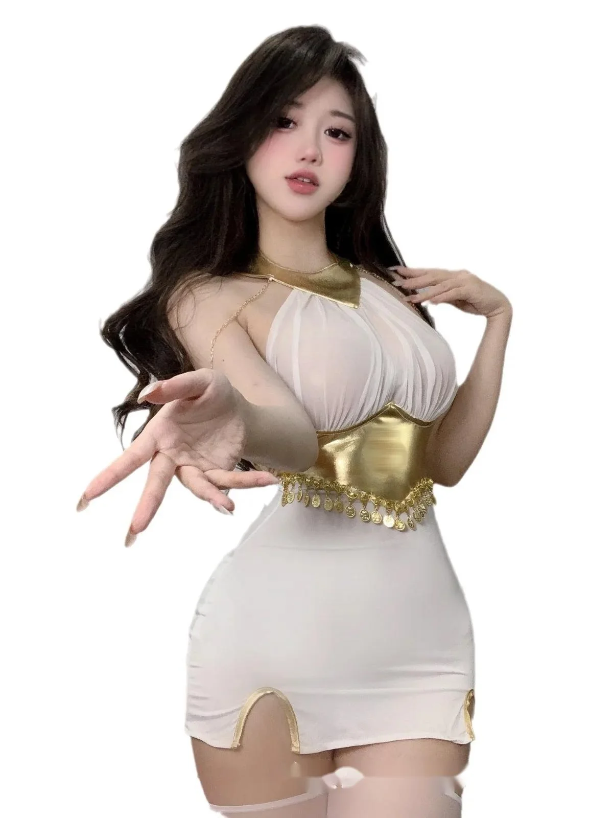 Короткое облегающее платье с открытой спиной из мягкой марлевой ткани