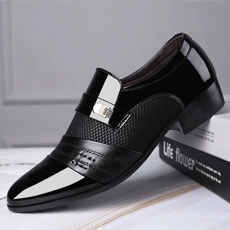 

RANMO Fashion Slip On Men Dress Shoes Men Oxfords Fashion Business Dress Men Shoes New Classic Leather Men'S Suits Shoes