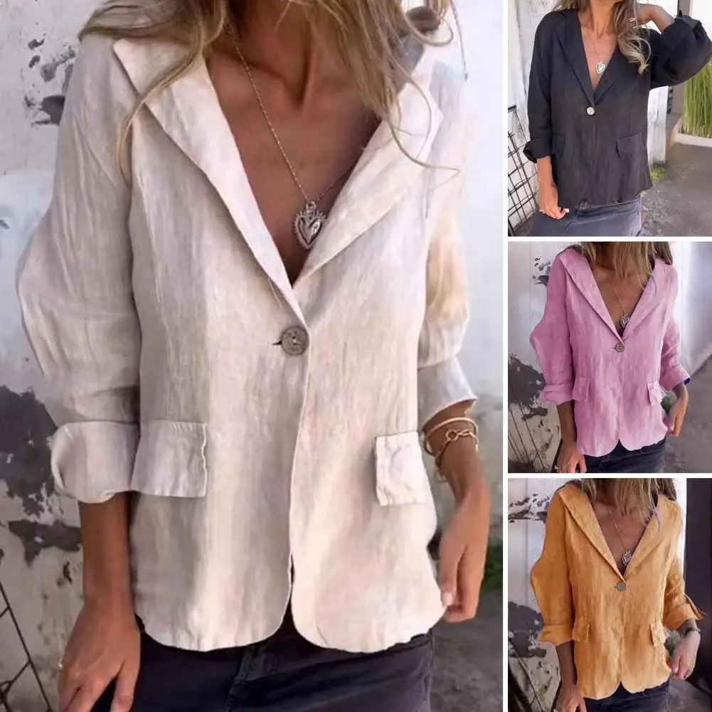 Женский деловой костюм с отложным воротником элегантный пиджак V-образным