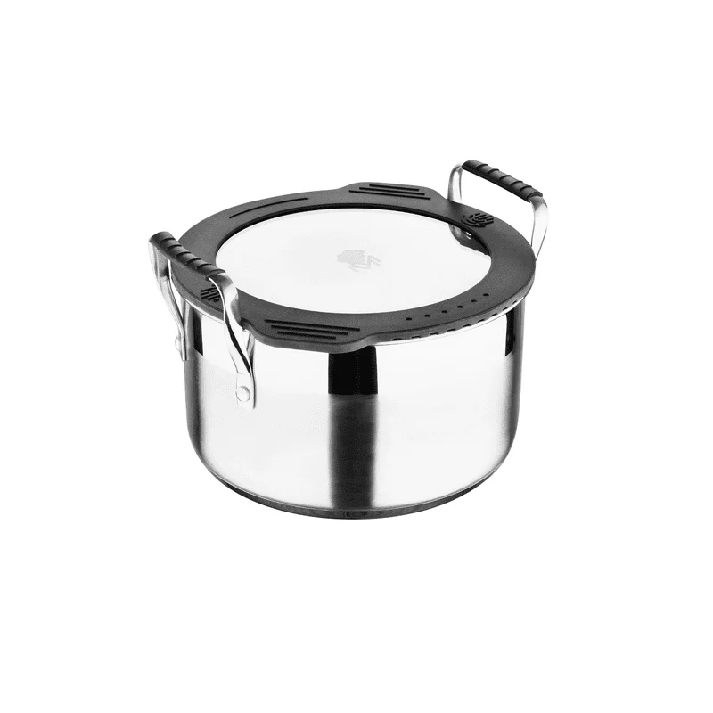 

Smart by - 3.6 Qt Nesting Stainless Steel Stock Pot with Flat Glass Lid, 3.6 Quarts, Polished